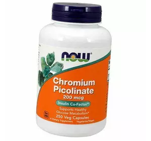 Пиколинат Хрома, Chromium Picolinate 200, Now Foods  250вегкапс (36128026)