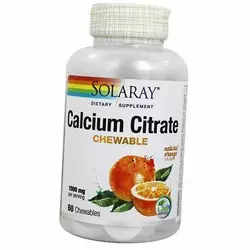 Цитрат Кальция, Calcium Citrate Chewable, Solaray  60таб Апельсин (36411053)