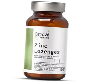 Цинк с Витамином С, Pharma Zinc Lozenges, Ostrovit  90таб Лимон-мята (36250043)