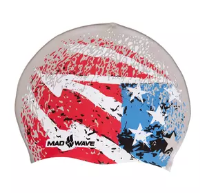 Шапочка для плавания USA M055303001W Mad Wave   Сине-красный (60444180)