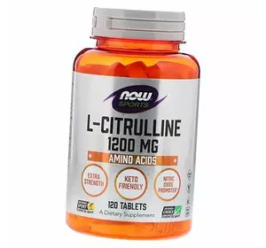 L-Цитруллин, дополнительная сила, L-Citrulline 1200, Now Foods  120таб (27128019)