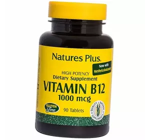 Витамин В12, Метилкобаламин, Vitamin B12 1000, Nature's Plus  90таб (36375169)