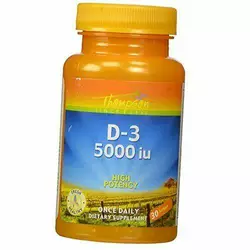 Витамин Д, Холекальциферол, D-3 5000, Thompson  30гелкапс (36412021)