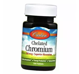 Хром Хелат, Chelated Chromium, Carlson Labs  100таб (36353052)