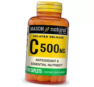 Витамин C медленного высвобождения, Delayed Release Vitamin C 500, Mason Natural  100каплет (36529034)