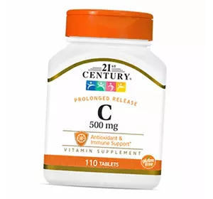 Витамин С с замедленным высвобождением, Vitamin C 500 Prolonged Release, 21st Century  110таб (36440066)