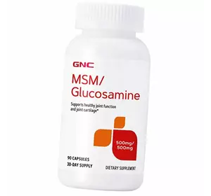 Метилсульфонилметан и Глюкозамин, MSM & Glucosamine, GNC  90капс (03120004)