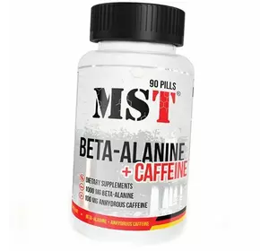 Бета-Аланин и Кофеин, Beta Alanine + Caffeine, MST  90таб (27288018)