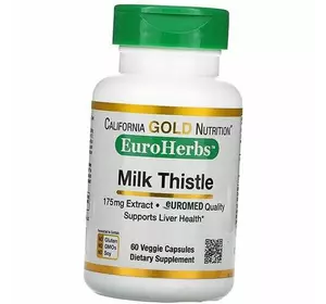 Экстракт расторопши, EuroHerbs Milk Thistle Extract, California Gold Nutrition  60вегкапс (71427011)