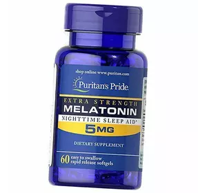 Мелатонин, Melatonin 5 Soft, Puritan's Pride  60гелкапс (72367008)