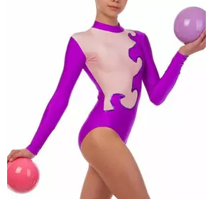 Купальник гимнастический для выступлений детский DR-1405 FDSO  32 Фиолетово-розовый (60508035)
