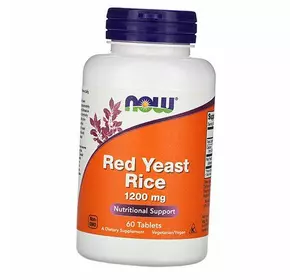 Красный дрожжевой рис, Red Yeast Rice 1200, Now Foods  60таб (71128083)