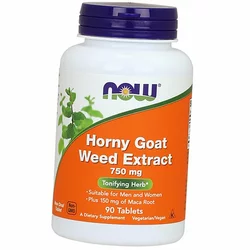 Экстракт Горянки и Мака, Тонизирующее средство для женщин и мужчин, Horny Goat Weed Extract 750, Now Foods  90таб (08128013)