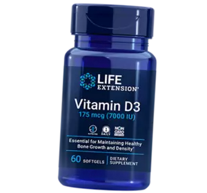 Витамин Д3, Vitamin D3 7000, Life Extension  60гелкапс (36346054)