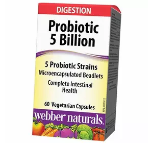 Пробиотики, Probiotic 5 Billion 5 Probiotic Strains, Webber Naturals  60вегкапс (69485004)