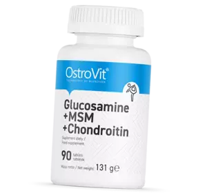 Глюкозамин Хондроитин МСМ, Glucosamine MSM Chondroitin, Ostrovit  90таб (03250007)