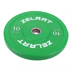 Блины (диски) бамперные для кроссфита резиновые TA-7797   10кг  Зеленый (58363174)