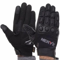 Мотоперчатки с закрытыми пальцами и протектором KQ1056 Nerve  L Черный (07459002)