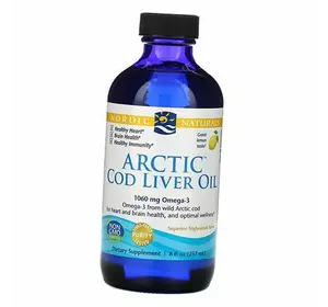 Жир печени арктической трески, Arctic Cod Liver Oil, Nordic Naturals  237мл Лимон (67352001)