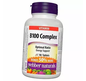 Витамины группы В, B100 Complex, Webber Naturals  90таб (36485011)