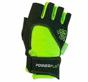 Перчатки для фитнеса и тяжелой атлетики женские 1728 Power Play  XS Черно-зеленый (07228002)