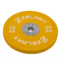 Блины (диски) бамперные для кроссфита TA-7798   15кг  Желтый (58363208)