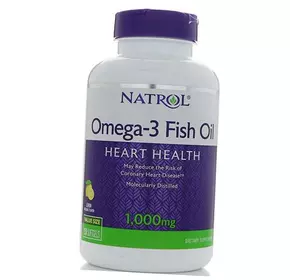 Омега 3, Рыбий жир, Omega-3 Fish Oil 1000, Natrol  150гелкапс Лимон (67358004)