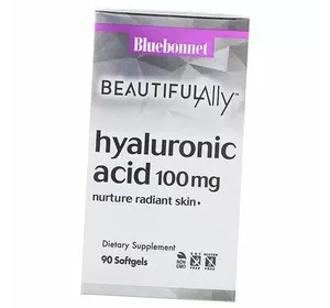 Гиалуроновая кислота, Hyaluronic Acid 100, Bluebonnet Nutrition  90гелкапс (68393001)