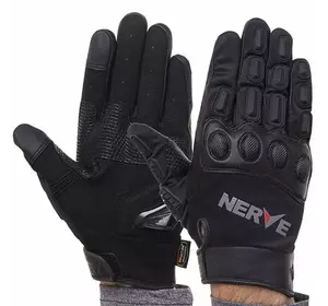 Мотоперчатки с закрытыми пальцами и протектором KQ1056 Nerve  M Черный (07459002)
