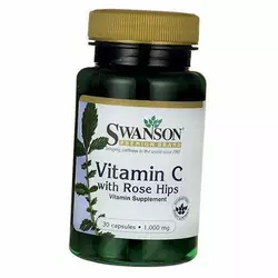 Витамин С с Шиповником, Vitamin C 1000 with Rose Hips, Swanson  30капс (36280020)