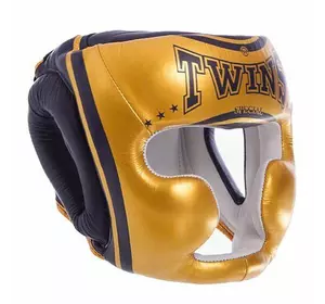Шлем боксерский с полной защитой FHGL-3-TW Twins  S Золото-синий (37426104)