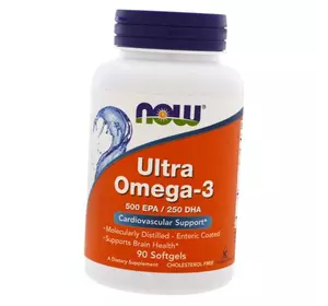 Омега-3 жирные кислоты, Ultra Omega-3, Now Foods  90гелкапс (67128013)