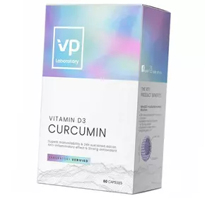 Куркумин и Витамин Д3, Curcumin & Vitamin D3, VP laboratory  60капс (71099002)