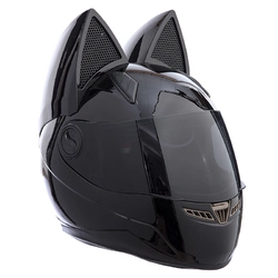 Мото Кото шлем с ушками женский MS-1650 No branding  M Черный (60429509)