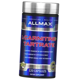 Карнитин Тартрат, L-carnitine, Allmax Nutrition  120капс (02134005)