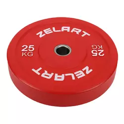 Блины (диски) бамперные для кроссфита резиновые TA-7797 Zelart  25кг  Красный (58363174)