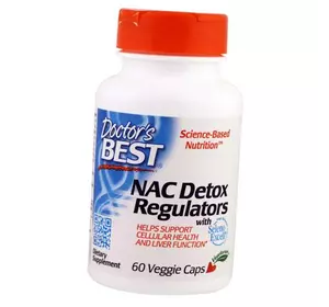 Ацетилцистеин для регуляции процесса детоксикации, NAC Detox Regulators, Doctor's Best  60вегкапс (70327006)