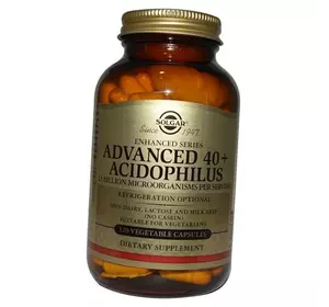 Пробиотики для людей старше 40 лет, Advanced 40 plus Acidophilus, Solgar  120вегкапс (69313003)