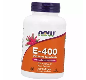 Натуральный Витамин Е, Vitamin E-400, Now Foods  250гелкапс (36128025)