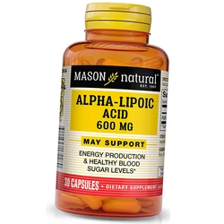 Альфа Липоевая кислота в капсулах, Alpha Lipoic Acid 600, Mason Natural  30капс (70529005)