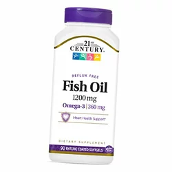 Рыбий жир, Омега 3 для сердца, Fish Oil 1200, 21st Century  90гелкапс (67440006)