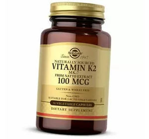 Натуральный Витамин К, Vitamin K2 100, Solgar  50вегкапс (36313134)