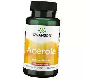 Витамин С и Экстракт плодов вишни ацеролы, Acerola 500, Swanson  60капс (36280111)