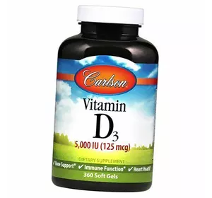 Витамин Д3, Vitamin D3 5000, Carlson Labs  120гелкапс (36353060)