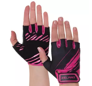 Перчатки для фитнеса MA-3887 Zelart  S Черно-розовый (07363063)