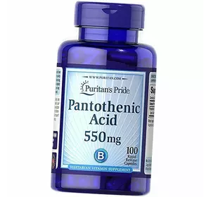 Пантотеновая кислота, Pantothenic Acid 550  , Puritan's Pride  100капс (36367115)