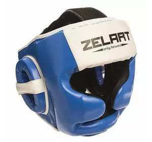 Шлем боксерский с полной защитой BO-1390 Zelart  M Сине-белый (37363093)