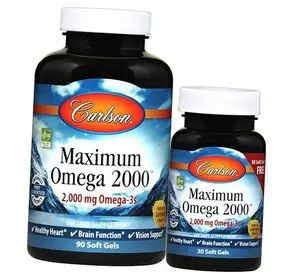 Максимум Омега, Maximum Omega 2000, Carlson Labs  120гелкапс Лимон (67353013)