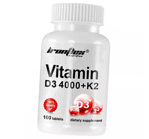 Витамин Д3 К2 таблетки, Vitamin D3 4000 + K2, Iron Flex  100таб (36291009)