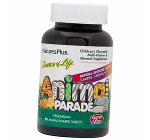 Витамины для детей, Animal Parade Children's Multi, Nature's Plus  90таб Фруктовый микс (36375037)